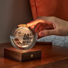 Amber Crystal Light 3D Laser World Globe
