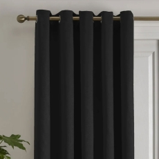 Strata Readymade Door Curtain Black