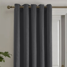 Strata Readymade Door Curtain Charcoal