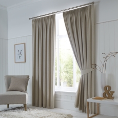 Fusion Dijon Pencil Headed Curtains Natural