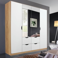 Avondale 4 Door 4 Drawer Wardrobe Matt Alpine White & Artisan Oak