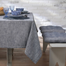 Walton & Co Chambray Tablecloth Flint Blue - 130 x 280cm