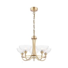 Laura Ashley Wellham 5 Light Armed Pendant Antique Brass