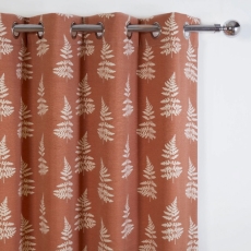 Esher Eyelet Headed Lined Curtains Terracotta