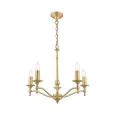 Laura Ashley Ludchurch 5 Light Pendant Matt Antique Brass