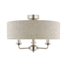 Laura Ashley Sorrento 3 Light Semi Flush Satin Nickel