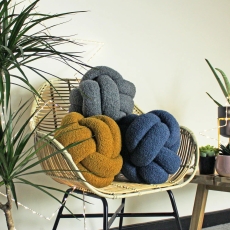 Boucle Knot Cushion Ecru