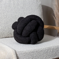 Boucle Knot Cushion Black