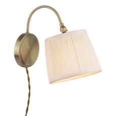 Laura Ashley Hemsley Wall Light Antique Brass with Ivory Shade