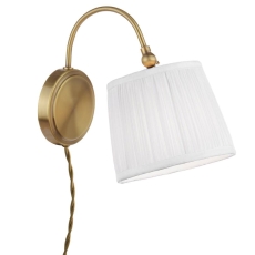 Laura Ashley Hemsley Wall Light Antique Brass with Ivory Shade