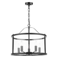 Laura Ashley Harrington 5 Light Pendant Matt Black