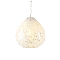 Laura Ashley Confetti Easy Fit Pendant White Art Glass & Polished Chrome