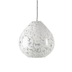 Laura Ashley Confetti Easy Fit Pendant White Art Glass & Polished Chrome