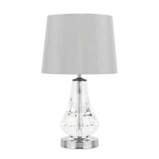 Laura Ashley Humby Touch Table Lamp Polished Nickel with Shade