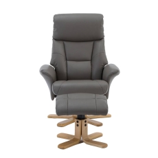 Marlesford Swivel Recliner Chair with Footstool Grey