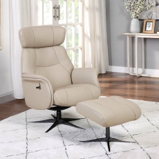 Melody Swivel Recliner & Footstool Mushroom