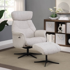 Melody Swivel Recliner & Footstool Desert Sand