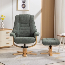 Sven Swivel Recliner & Footstool Chacha Fern