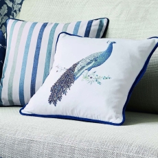 Laura Ashley Peacock Beaded 40cm Cushion Midnight