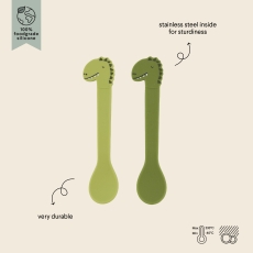 Mr Dino Silicone Spoons - 2 Pack