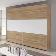 Bali 2 Door Sliding Wardrobe W218cm Sonoma Oak & Alpine White