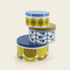 Orla Kiely Set of 3 Nesting Cake Tins in Sunflower/Sky
