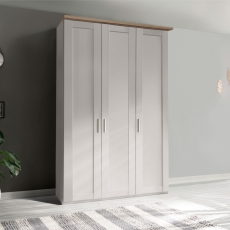 Coniston 3 Door Wardrobe White & Nordic Oak