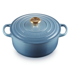 Le Creuset Cast Iron Round Casserole Dish Chambray