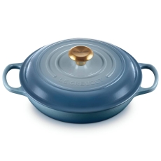 Le Creuset Cast Iron Shallow Casserole Dish Chambray