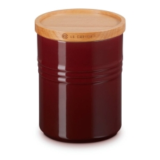 Le Creuset Medium Sotrage Jar With Wooden Lid Garnet