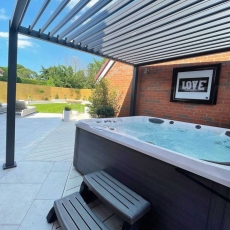 Helios 3m Square Aluminium Pergola - Slate Grey