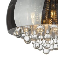 Dar Aviel 5 Light Flush Smoked Shade With Clear Glass Droppers