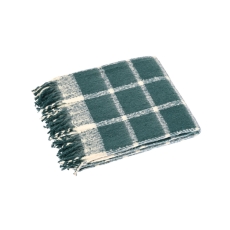 Walton & Co Faux Mohair Chequered Throw Slate Blue