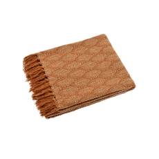 Walton & Co Recycled Cotton Leaf Throw Gingerbread