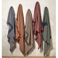 Walton & Co Recycled Cotton Leaf Throw Mulberry