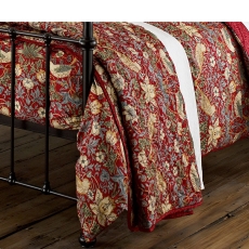 Morris & Co Strawberry Thief Throw Crimson