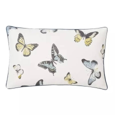 Sanderson Hollyhocks Cushion 30X50 Aqua