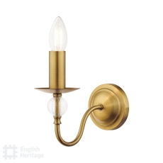 English Heritage Wrest Park Wall Light Aged Brass and Ribbed Glass