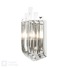 English Heritage Eltham 2 Light Wall Light Polished Nickel and Crystal