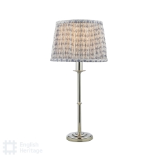 English Heritage Marble Hill Table Lamp Aged Brass & St John Blue Shade 25.5cm