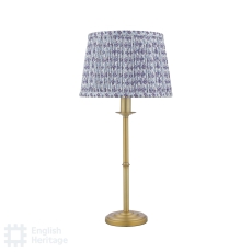 English Heritage Marble Hill Table Lamp Polished Nickel & St John Grey Shade 25.5cm