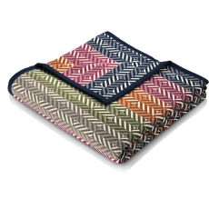 Cotton Rich Throw 140X180 Diamond Stripe Red