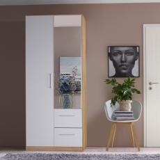 Ellington 2 Door (2 Mirror) 2 Drawer Wardrobe (W91cm) Sonoma Oak & Alpine White