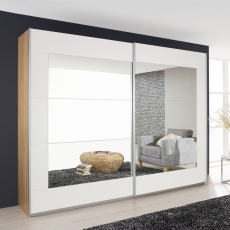 Atlanta 2 Door Sliding Wardrobe (W271cm) Sonoma Oak & Alpine White