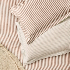 The Linen Yard Hebden/Barton Pillowcase Pair Pecan