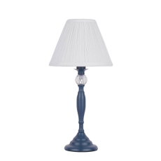 Laura Ashley Ellis Table Lamp Matt Blue & Crystal With Shade