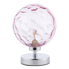 Esben Touch Lamp With Pink Glass Shade