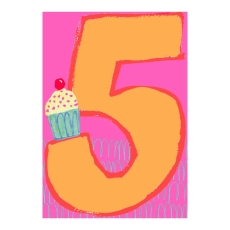 Age 5 Girl - Greeting Card