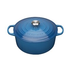 Le Creuset Cast Iron Round Casserole Dish Marseille Blue