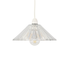 Charlotte Clear Ribbed Glass Non Electric Pendant